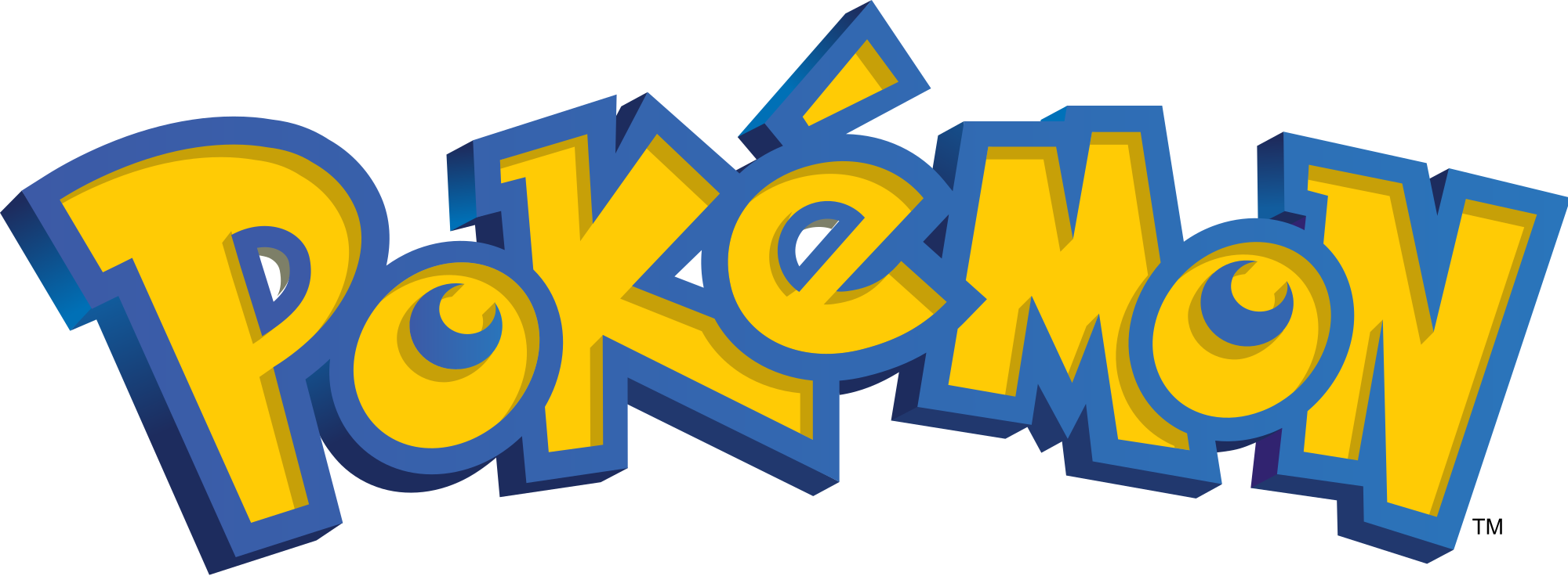 Classic Pokemon yellow and blue text logo